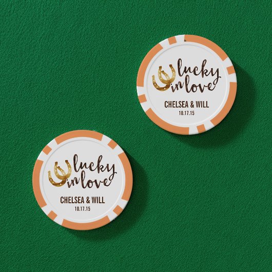 Lucky in Love Hoefijzer Wedding Favor Pokerchips