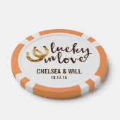 Lucky in Love Hoefijzer Wedding Favor Pokerchips (Enkel)