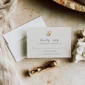 Lucky in Love Hoefijzer Wedding RSVP Kaart