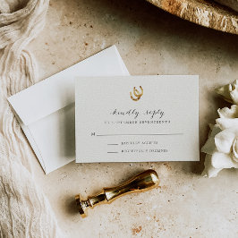 Lucky in Love Hoefijzer Wedding RSVP Kaart