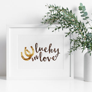 Lucky in Love Horseshoes Art Print