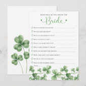 Lucky in Love How Well Do You Know the Bride Game Kaart (Voorkant / Achterkant)