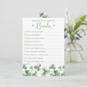 Lucky in Love How Well Do You Know the Bride Game Kaart (Staand voorkant)