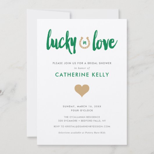 Lucky in Love Irish Hoefijzer Vrijgezellenfeest Gr Kaart (Voorkant)