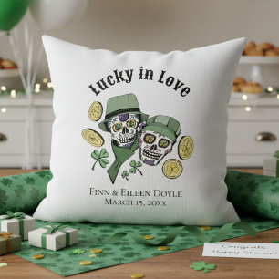 Lucky in Love Irish Sugar Skulls Pas getrouwd Kussen