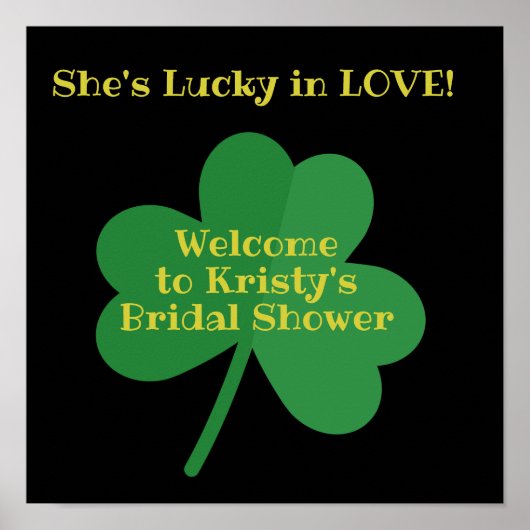 Lucky in Love Irish ThreadVrijgezellenfeest Welcom Poster (Voorkant)