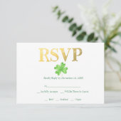 Lucky in Love | Irish Wedding RSVP Kaartje (Staand voorkant)