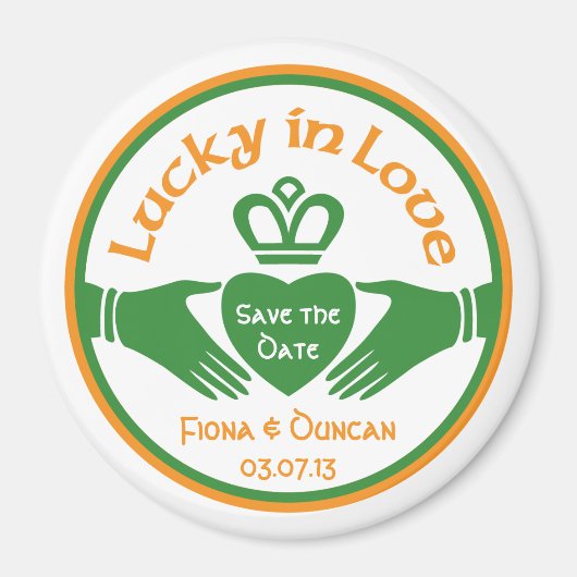Lucky in Love Irish Wedding Save the Date Magnet (Voorkant)