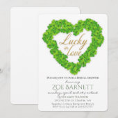 Lucky In Love Klaver Bruids Douche Uitnodiging (Voorkant / Achterkant)