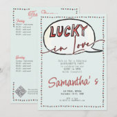 Lucky In Love Las Vegas Casino Moderne Bachelorett Kaart (Voorkant / Achterkant)