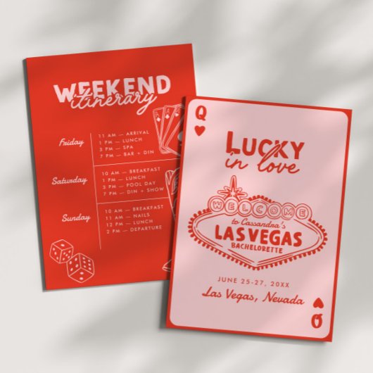 Lucky in Love Las Vegas Girls' Trip Bachelorette Kaart
