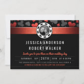 Lucky in Love Las Vegas Red Wedding Invite Kaart (Achterkant)