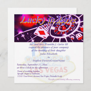 Lucky in Love Las Vegas Wedding Kaart