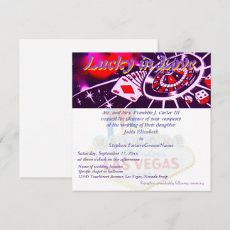 Lucky in Love Las Vegas Wedding Kaart