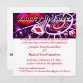 Lucky in Love Las Vegas Wedding Kaart (Voorkant / Achterkant)