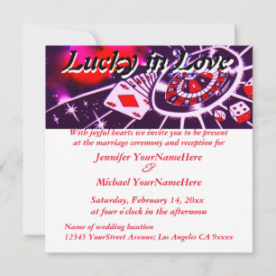 Lucky in Love Las Vegas Wedding Kaart