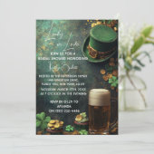 Lucky in love Leprechaun en bier groene bruid Kaart (Staand voorkant)