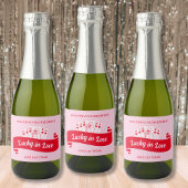 Lucky In Love Levendige Roze & Rode Bachelorette Sparkling Wijnetiket