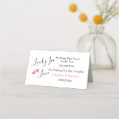Lucky In Love Loterij Ticket Houder Place Card Plaatskaartje (Voorkant)
