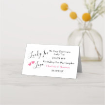 Lucky In Love Loterij Ticket Houder Place Card