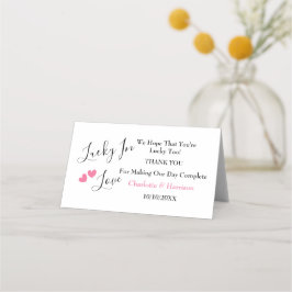 Lucky In Love Loterij Ticket Houder Place Card Plaatskaartje
