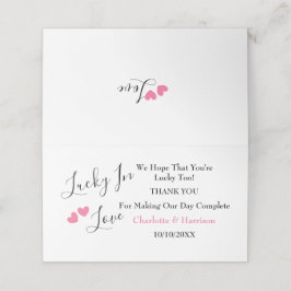 Lucky In Love Loterij Ticket Houder Place Card Plaatskaartje