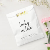 Lucky in Love | Minimalistisch weddenschap met lot Bedankzakje (Gezegeld)