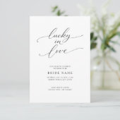 Lucky in Love | Modern Minimalist Bridal Shower Kaart (Staand voorkant)