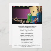 Lucky in Love Modern Wedding Invitation Kaart (Voorkant / Achterkant)