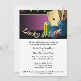 Lucky in Love Modern Wedding Invitation Kaart