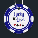 Lucky In Love Navy Blauw en Wit Vegas Bruiloft Bedankjes Labels<br><div class="desc">Trouwen in Vegas of een andere leuke casino stad? Of een casino thema bruiloft? Deze "Lucky in Love" marineblauw en witte gunsttags zouden een perfecte aanvulling zijn op de gunsten van uw gast. Personaliseer uw ontwerp met uw namen in het zwart in het midden, en een trouwdatum, dank u, enz....</div>