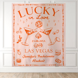 Lucky in Love Oranje Cocktail Meisjesuitgavenfeest Wandkleed