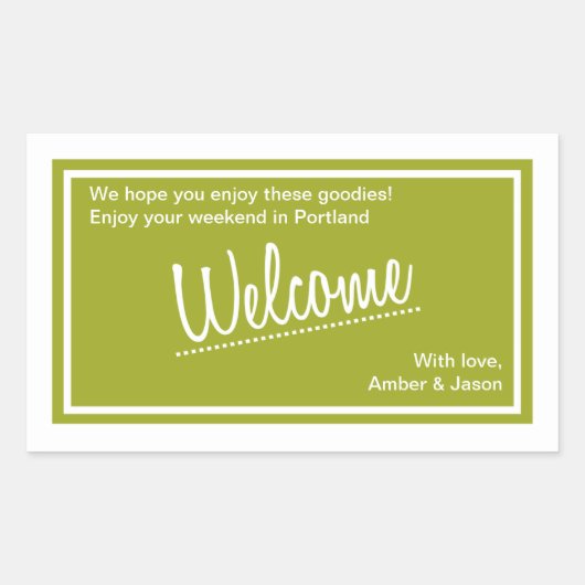 Lucky In Love - Out of Town Bag Sticker - Olive (Voorkant)