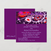 Lucky in Love Paarse Casino Theme Kaart (Voorkant / Achterkant)