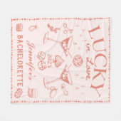 Lucky in Love Peach Cocktail Bachelorette Party Fleece Deken (Voorkant (Horizontaal))