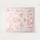 Lucky in Love Peach Cocktail Bachelorette Party Wandkleed (Voorkant (horizontaal))