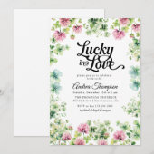 Lucky in Love | Pink Green Bridal Shower Kaart (Voorkant / Achterkant)