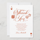 Lucky In Love Playing Card Casino Bridal Shower Bedankkaart (Voorkant)