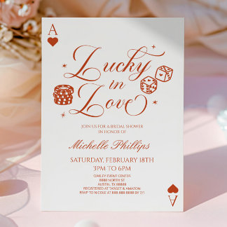 Lucky In Love Playing Card Casino Bridal Shower Kaart