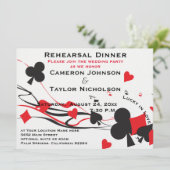 Lucky in Love Plays Cards Rehearsal Dinner red Kaart (Staand voorkant)