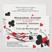 Lucky in Love Plays Cards Rehearsal Dinner red Kaart (Voorkant / Achterkant)