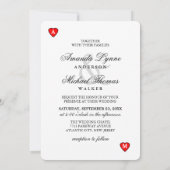 Lucky in Love Plays Cards Wedding Invitation Kaart (Achterkant)