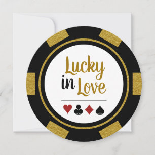 Lucky In Love Poker Chip Black Gold Vegas Weduwen Kaart