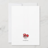 Lucky in Love Red Roses Bridal Shower Invitation Kaart (Achterkant)