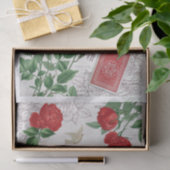 Lucky in Love, Red Roses, Queen of Hearts Collage Tissuepapier (Geschenk)