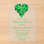 Lucky In Love Rehearsal Dinner Acryl Uitnodigingen (Voorkant)