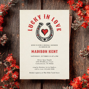 Lucky in Love Retro Hoefijzer Vrijgezellenfeest Kaart