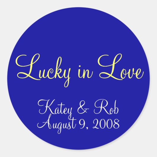 Lucky in Love Ronde Sticker (Voorkant)