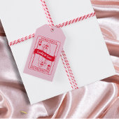 Lucky In Love Roze & Rood Vrijgezellenfeest Cadeaulabel