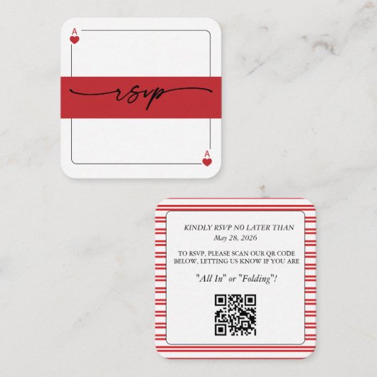 Lucky in Love RSVP QR Code Enclosure Card Informatiekaartje (Voorkant / Achterkant)